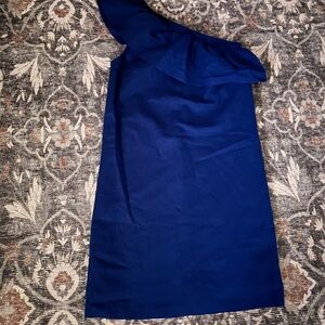 Bistro Blue One Shoulder Ruffle Dress-J.Crew/Xxs